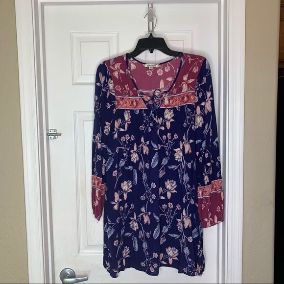 Billabong boho long sleeve mini dress Size Small - Picture 2 of 8